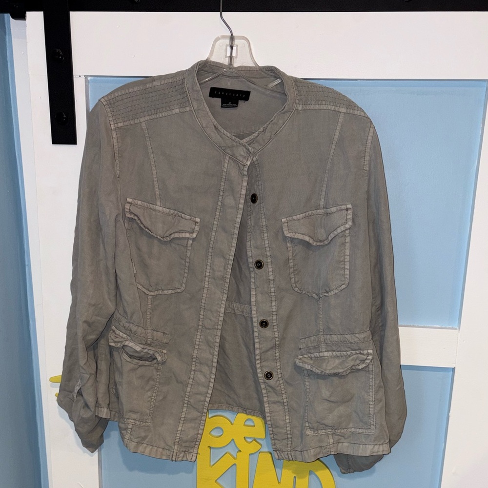 Sanctuary Gray Button-Up Jacket